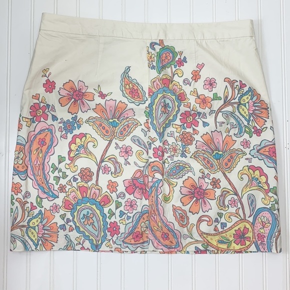 G.H. Bass & Co.  floral lined skirt EUC 12 - Picture 2 of 8